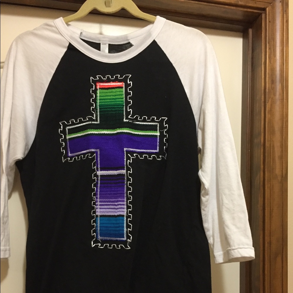 Serape Cross Baseball Tee